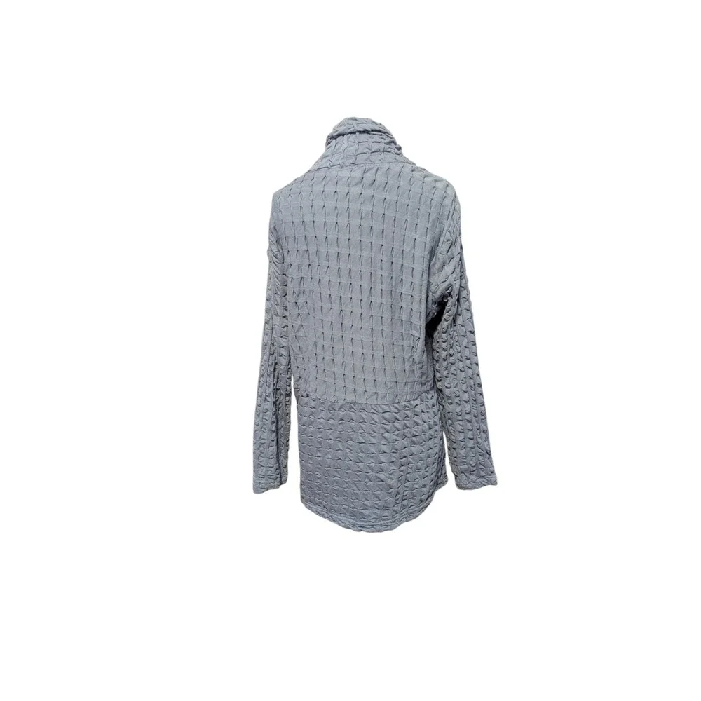 Komil Open Front Cardigan‎ Textured Waffle Weave Boho Lagenlook Coastal Grandma